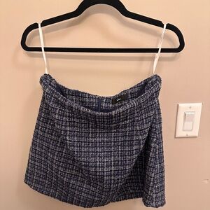 Lulu's Navy Tweed Mini Skirt